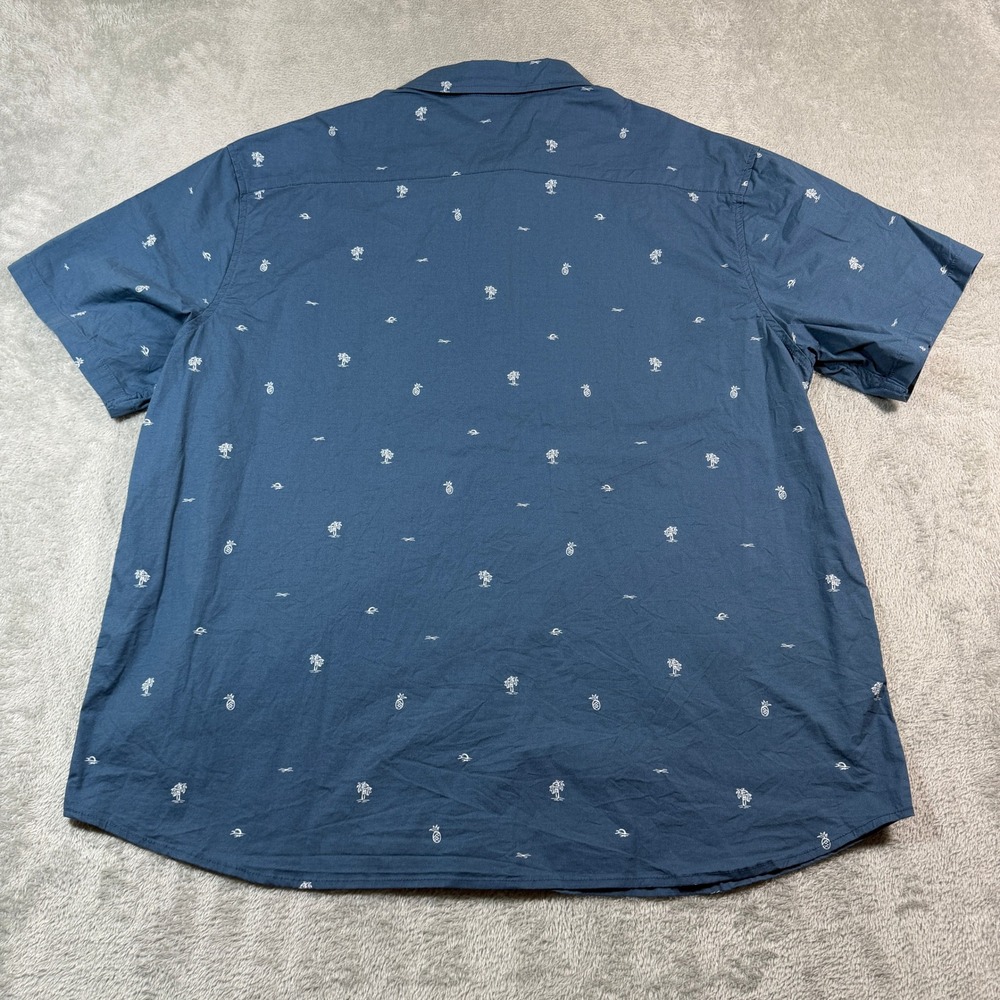 T&C Hawaii Button Down Shirt Mens 2XL Blue Tropical Pineapple Palm Tree Aloha - Picture 2 of 9